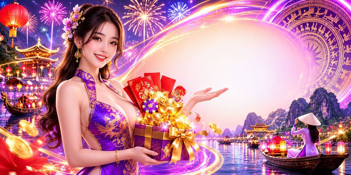 Thưởng bao lì xì và ưu đãi nền tảng q12 với hiệu ứng neon